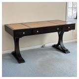 HOOKER WRITING DESK | Hooker Furniture desk with contrasting wood top, having a center drawer / 