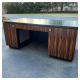 two cabinets, one with lower slide out tray for a computer; of modular construction