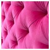 FANCY TUFTED VELVET HEADBOARD | Fun! Pink velvet headboard (no rails) - l. 65.5 x w. 57.5 x h. 4 in.