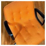 padded plastic armrests, four chrome legs on casters - l. 24 x w. 25 x h. 32 in. 