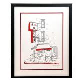 DONOHUE SCREENPRINT | "JG Melon" New York cafe scene, pencil signed and ed. 36/365 - w. 12.75 x h. 1