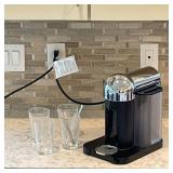 (9pc) NESPEESSO MACHINE & GLASS SET | A Nespresso VertuoLine espresso maker with four espresso glass