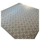 GEOMETRIC PATTERED CARPET | Large grey area rug with white geometric pattern - l. 120 x w. 120 in.  