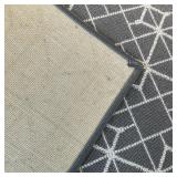 GEOMETRIC PATTERED CARPET | Large grey area rug with white geometric pattern - l. 120 x w. 120 in.  