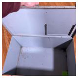 STEEL ARMY TRUNK | Large metal trunk with 3 lock latches - l. 30.5 x w. 18.5 x h. 15 in. 