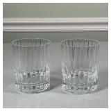 (2pc) Pair Baccarat Low Ball Glasses | Fluted sides Dimensions: h. 4 x dia. 3.25 in  