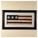 WARREN KIMBLE AMERICAN FLAG | Warren Kimble 1993, with three stars and seven stripes Dimensions: w. 