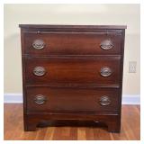 Antique Style Bachelors Chest | Three drawers with a brushing slide Dimensions: l. 28 x w. 16 x h. 3