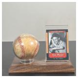 STAN MUSIAL | [SIGNED BASEBALL] signed by Stan Musial together with an "Upper Deck Legends" card bot