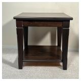 WOOD Side Table | Wooden side table / end table with open medial shelf Dimensions: l. 21.75 x w. 21.