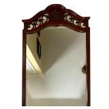 Fretwork Wall Mirror | Wood fretwork framed wall mirror with an arched top Dimensions: w. 24 x h. 38
