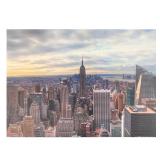 New York City Print | View of Manhattan with the Empire State Building in the center, in a white fra