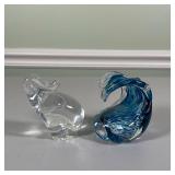 GLASS DECOR | Elephant made by Atlantis, wave made by Anchor Bed Dimensions: h. 3.5 in 