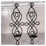 (2pc) pair CANDLE SCONES | Wall sconce candle holders of scrolling design Dimensions: h. 20 in 