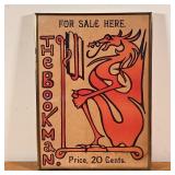 THE BOOKMAN DRAGON POSTER | The Bookman red dragon window poster, in a brass frame Dimensions: 15-3/