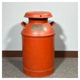 DAIRYMEN’S LEAGUE VINTAGE MILK JUG | Old red paint Dimensions: h. 23.5 x dia. 13 in 