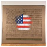 CLIFF CONDAK | Flag 1967 Charcoal, liquitex, flo-glo, gold (powder), fixative Dimensions: 50 x 56 in