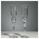 PAIR BACCARAT CHAMPAGNE FLUTES | Baccarat glasses in original boxes Dimensions: h. 9-3/4 in 