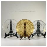 (3PC) CORONATIONWARE GLASS PLATES | Including George the sixth, Elizabeth; coronation of King, Georg