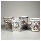 (4PC) IMPERIAL RUSSIAN ENAMEL BEAKERS | Including two Imperial Russian enamel "Cup of Sorrows" beake