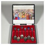 (6PC) QUEEN ELIZABETH CORONATION SOUVENIR SPOONS | Including six souvenir spoons for Worcester, Oxfo