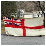 ANTIQUE BRITISH ROYAL NAVY FLAG | The White Ensign (St. George