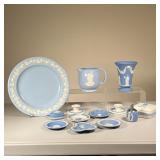 COLLECTION OF WEDGWOOD CERAMICS | Includes ash tray & table lighter, serving plate, saucers, & small