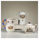 (3PC) CORONATION PITCHERS & TEAPOT | Includes 2 pitchers celebrating the coronation of Edward and El