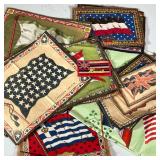 COLLECTION OF FELT FLAGS | Includes small and large cloth displays of various countries flags includ