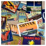 (8PC) VINTAGE PRODUCE BRAND POSTERS; SHIPS - Including galleon Ventura County lemons; Mayflower; Sch