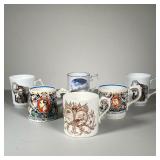(6PC) CORONATIONWARE & OTHER MUGS | English royalty themed mugs and cups - h. 4 in (tallest) 