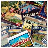 (17PC) VINTAGE CITRUS & FRUIT POSTERS; LANDSCAPES | Includes: Cal-Crest Brand Grapefruit, Sunny Heig