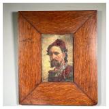 PICKERING PORTRAIT (OIL PAINT ON WOOD) | Portrait of man, oil paint on wood - 6.75 x 8.5 in (sight) 