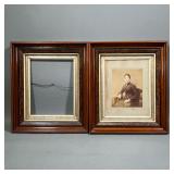 (2PC) ELEGANT CARVED & GILT WOOD FRAMES | Pair of deep setback frames with beautiful wood grain and 