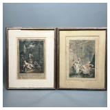 (2PC) PIERRE-ANTOINE BAUDOUIN (1723-1769) | Pair of 18th century erotic French prints by P.A. Baudou