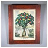 CURRIER & IVES TREE OF LIFE PRINT | Color lithograph showing two angels underneath the “tree of life