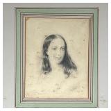 GEORGE H. BURGESS (1831-1905) | Pencil on paper, portrait bust of a young woman, signed lower right 