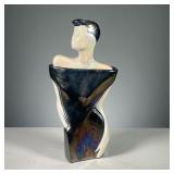 MODERN FEMALE FIGURE VASE | Head and shoulders removable as a lid. Dimensions: h. 13 in (overall)