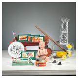 (15PC) LITTLE RED WAGON & OTHER ANTIQUE CHILDREN’S TOYS | Includes toy red wagon with handle, Magic 