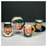 (4PC) ENGLISH TOBY JUGS | Character ceramics, including 2 Sandland Character Ware and 2 Royal Doulto