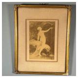 EARLY NUDE PHOTOGRAPH | Early art nouveau-style photograph showing a nude female figure modeled by a