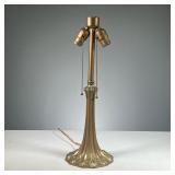 HANDEL PAINTED BRONZE LAMP | Handel bronze table lamp with gold paint, no shade.
