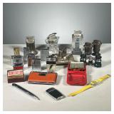 (21PC) LIGHTERS, CLOCKS, ETC. | Includes: antique box of Cupid Safety Matches, Large collection of t