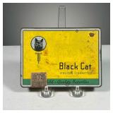 BLACK CAT VIRIGINIA CIGARETTE TIN | Tin box for Black Cat Cigarettes with excise tax sticker. Dimens