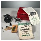 (4PC) BACHE BROWN SPINNING MASTEREEL & OTHER FISHING EQUIPMENT | Includes: Bache Brown Mastereel wit