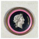 PAINTED PORCELAIN GREEK PORTRAIT | Painted porcelain medallion with portrait and Greek name “Dimitir