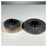 (2PC) SILVER PLATED CHILDREN’S MIRROR & BRUSH | From a child’s dresser set, circular brush and hand 