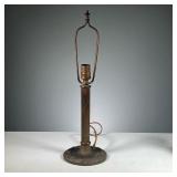 CAST BRONZE LAMP | Cast bronze pillar table lamp Dimensions: h. 21 x dia. 6.5 in