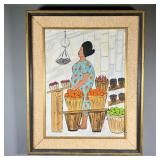 ATTRIB. VINCENT FULGENZI (20TH CENTURY) | marketplace scene oil on board 11.5 x 15.5 in. (sight) sho