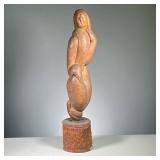 LINTON (20TH CENTURY) | Yang Kwie Fei (Princess Yang Guifei / Yang Yuhuan) Carved Wood modernist scu